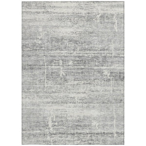 HomeRoots 5' Modern Silver Gray and Charcoal Abstract Area Rug - Durable, Washable for Indoor and Outdoor Use 8' X 10' 584665