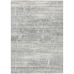 HomeRoots 5' Modern Silver Gray and Charcoal Abstract Area Rug - Durable, Washable for Indoor and Outdoor Use 10' X 14' 584667