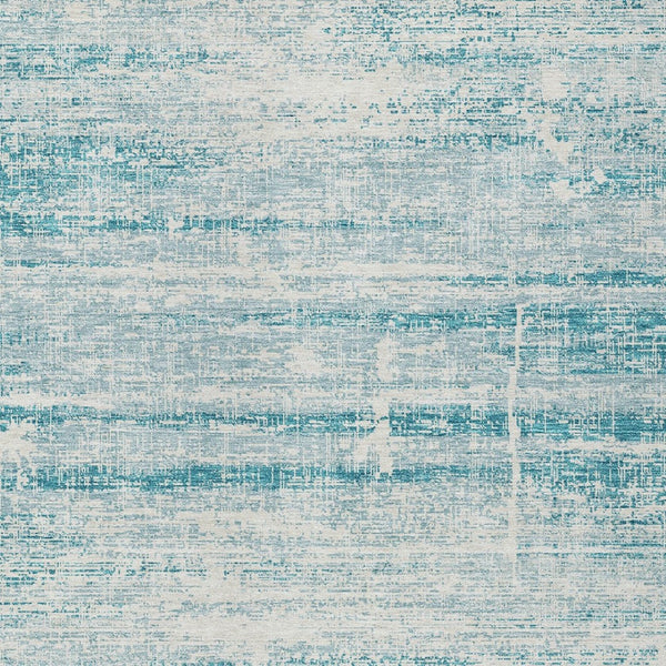HomeRoots 5' Stylish Teal Blue Aqua Ivory Abstract Area Rug for Indoor & Outdoor Spaces – Easy Care & Durable 5' X 8' 584669