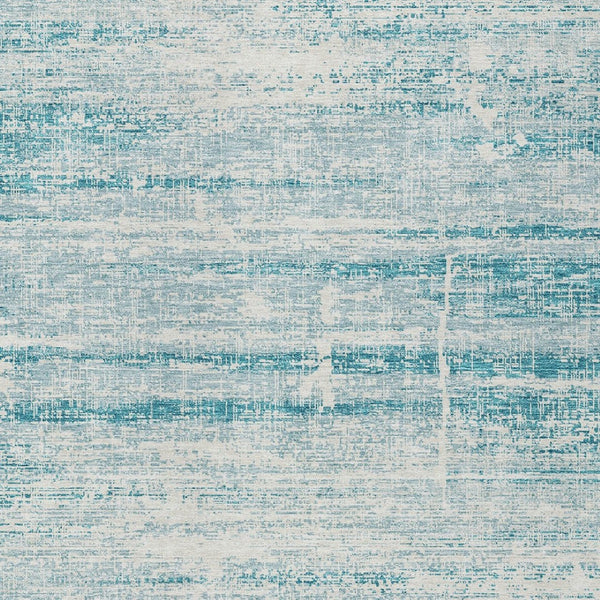 HomeRoots 5' Stylish Teal Blue Aqua Ivory Abstract Area Rug for Indoor & Outdoor Spaces – Easy Care & Durable 8' X 10' 584671