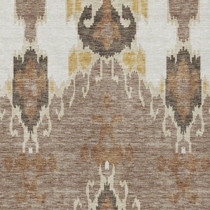 Homeroots 3' Creative Blush Pink And Ivory Ikat Washable Area Rug For Indoor Or Outdoor Spaces, Durable Design 3' X 5' Polyester 584680