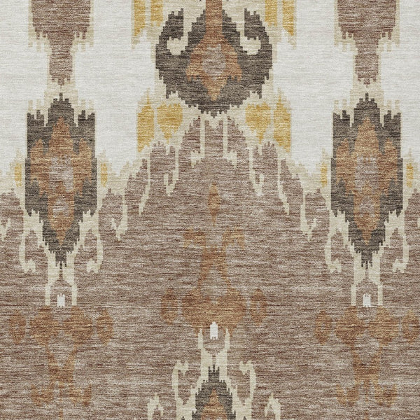 Homeroots 3' Creative Blush Pink And Ivory Ikat Washable Area Rug For Indoor Or Outdoor Spaces, Durable Design 3' X 5' Polyester 584680