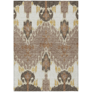 Homeroots 3' Creative Blush Pink And Ivory Ikat Washable Area Rug For Indoor Or Outdoor Spaces, Durable Design 5' X 8' Polyester 584681
