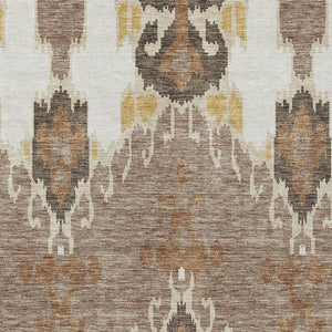 Homeroots 3' Creative Blush Pink And Ivory Ikat Washable Area Rug For Indoor Or Outdoor Spaces, Durable Design 5' X 8' Polyester 584681