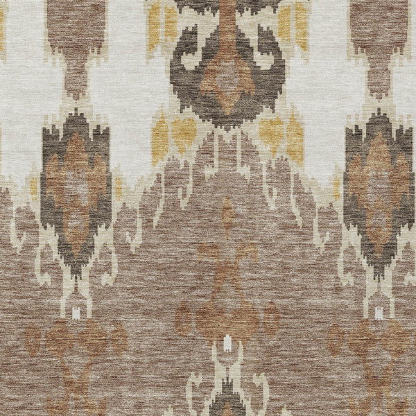 Homeroots 3' Creative Blush Pink And Ivory Ikat Washable Area Rug For Indoor Or Outdoor Spaces, Durable Design 5' X 8' Polyester 584681