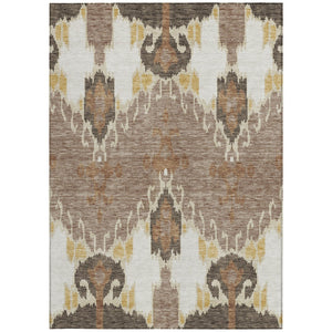 Homeroots 3' Creative Blush Pink And Ivory Ikat Washable Area Rug For Indoor Or Outdoor Spaces, Durable Design 10' X 14' Polyester 584685