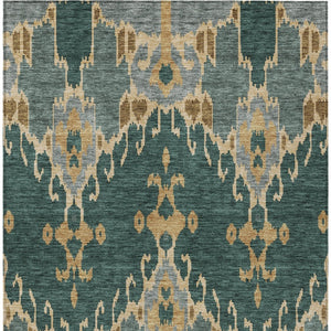 Homeroots 3' Creative Blush Pink And Ivory Ikat Washable Area Rug For Indoor Or Outdoor Spaces, Durable Design 3' X 5' Polyester 584686