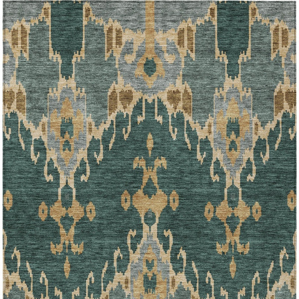 Homeroots 3' Creative Blush Pink And Ivory Ikat Washable Area Rug For Indoor Or Outdoor Spaces, Durable Design 8' X 10' Polyester 584689