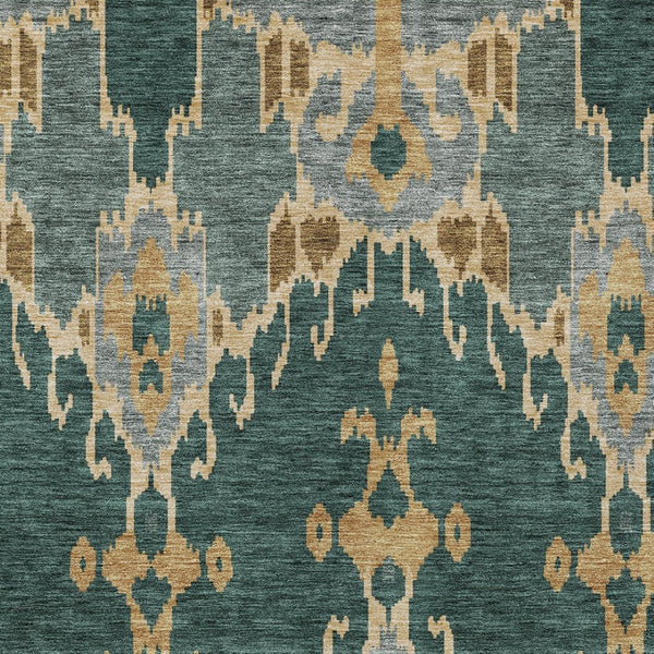 Homeroots 3' Creative Blush Pink And Ivory Ikat Washable Area Rug For Indoor Or Outdoor Spaces, Durable Design 8' X 10' Polyester 584689