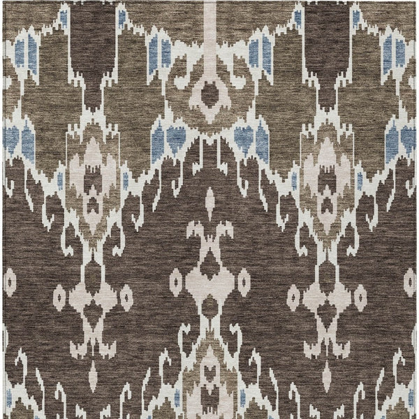 Homeroots 3' Creative Blush Pink And Ivory Ikat Washable Area Rug For Indoor Or Outdoor Spaces, Durable Design 3' X 5' Polyester 584692