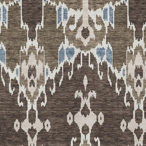 Homeroots 3' Creative Blush Pink And Ivory Ikat Washable Area Rug For Indoor Or Outdoor Spaces, Durable Design 3' X 5' Polyester 584692