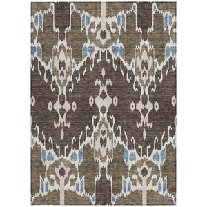 Homeroots 3' Creative Blush Pink And Ivory Ikat Washable Area Rug For Indoor Or Outdoor Spaces, Durable Design 9' X 12' Polyester 584696