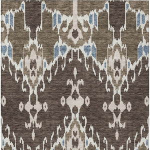 Homeroots 3' Creative Blush Pink And Ivory Ikat Washable Area Rug For Indoor Or Outdoor Spaces, Durable Design 9' X 12' Polyester 584696