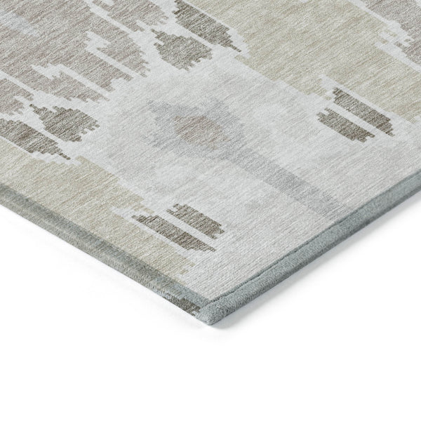 Homeroots 3' Creative Blush Pink And Ivory Ikat Washable Area Rug For Indoor Or Outdoor Spaces, Durable Design 3' X 5' Polyester 584698