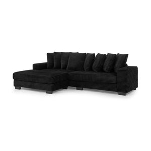 English Elm Corduroy Tufted L-Shaped Sleeper Sectional Sofa - Versatile Modular Design For Modern Living Spaces W487S00343