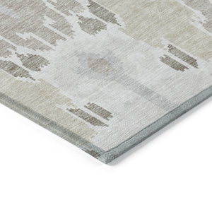 Homeroots 3' Creative Blush Pink And Ivory Ikat Washable Area Rug For Indoor Or Outdoor Spaces, Durable Design 8' X 10' Polyester 584701