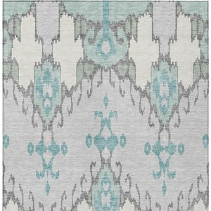 Homeroots 3' Creative Blush Pink And Ivory Ikat Washable Area Rug For Indoor Or Outdoor Spaces, Durable Design 3' X 5' Polyester 584704