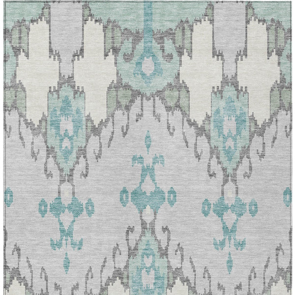 Homeroots 3' Creative Blush Pink And Ivory Ikat Washable Area Rug For Indoor Or Outdoor Spaces, Durable Design 3' X 5' Polyester 584704