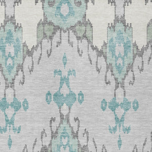 Homeroots 3' Creative Blush Pink And Ivory Ikat Washable Area Rug For Indoor Or Outdoor Spaces, Durable Design 5' X 8' Polyester 584705