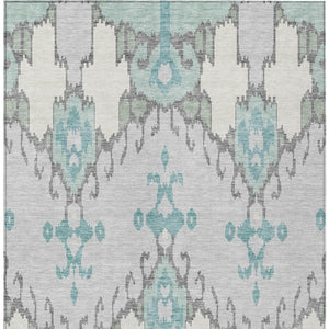 Homeroots 3' Creative Blush Pink And Ivory Ikat Washable Area Rug For Indoor Or Outdoor Spaces, Durable Design 9' X 12' Polyester 584708