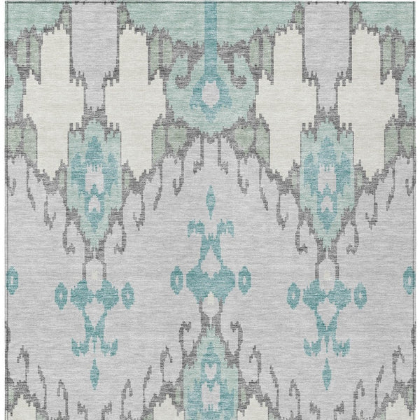 Homeroots 3' Creative Blush Pink And Ivory Ikat Washable Area Rug For Indoor Or Outdoor Spaces, Durable Design 9' X 12' Polyester 584708