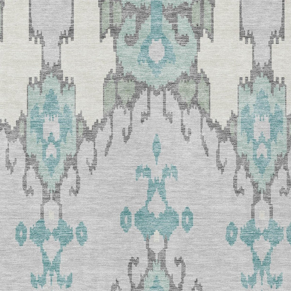 Homeroots 3' Creative Blush Pink And Ivory Ikat Washable Area Rug For Indoor Or Outdoor Spaces, Durable Design 9' X 12' Polyester 584708