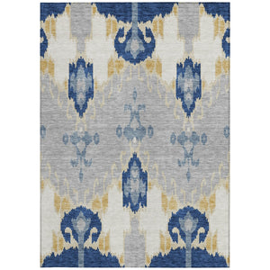 Homeroots 3' Creative Blush Pink And Ivory Ikat Washable Area Rug For Indoor Or Outdoor Spaces, Durable Design 5' X 8' Polyester 584711