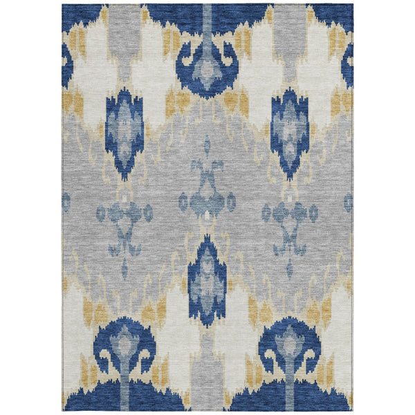 Homeroots 3' Creative Blush Pink And Ivory Ikat Washable Area Rug For Indoor Or Outdoor Spaces, Durable Design 5' X 8' Polyester 584711