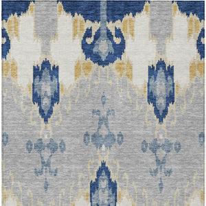 Homeroots 3' Creative Blush Pink And Ivory Ikat Washable Area Rug For Indoor Or Outdoor Spaces, Durable Design 5' X 8' Polyester 584711