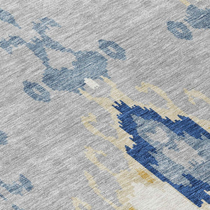 Homeroots 3' Creative Blush Pink And Ivory Ikat Washable Area Rug For Indoor Or Outdoor Spaces, Durable Design 5' X 8' Polyester 584711