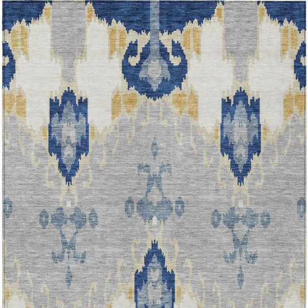 Homeroots 3' Creative Blush Pink And Ivory Ikat Washable Area Rug For Indoor Or Outdoor Spaces, Durable Design 9' X 12' Polyester 584714