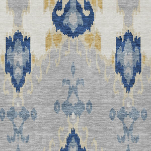 Homeroots 3' Creative Blush Pink And Ivory Ikat Washable Area Rug For Indoor Or Outdoor Spaces, Durable Design 9' X 12' Polyester 584714