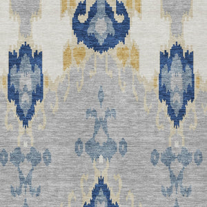 Homeroots 3' Creative Blush Pink And Ivory Ikat Washable Area Rug For Indoor Or Outdoor Spaces, Durable Design 10' X 14' Polyester 584715