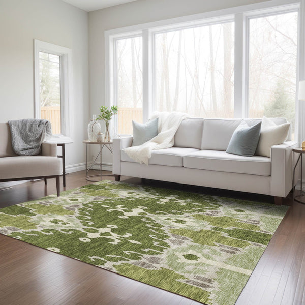 Homeroots 3' Creative Blush Pink And Ivory Ikat Washable Area Rug For Indoor Or Outdoor Spaces, Durable Design 3' X 5' Polyester 584716