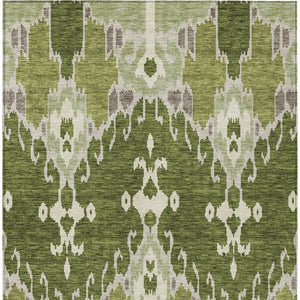 Homeroots 3' Creative Blush Pink And Ivory Ikat Washable Area Rug For Indoor Or Outdoor Spaces, Durable Design 5' X 8' Polyester 584717