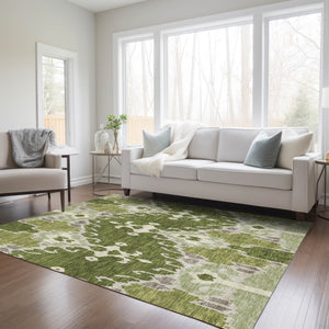 Homeroots 3' Creative Blush Pink And Ivory Ikat Washable Area Rug For Indoor Or Outdoor Spaces, Durable Design 8' X 10' Polyester 584719