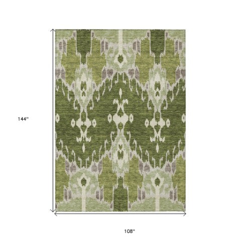 Homeroots 3' Creative Blush Pink And Ivory Ikat Washable Area Rug For Indoor Or Outdoor Spaces, Durable Design 9' X 12' Polyester 584720