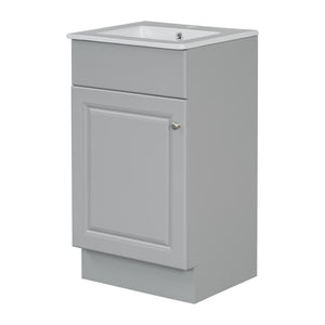 English Elm [video] Compact Sage Green Bathroom Vanity with Ceramic Sink Soft Close Cabinet Grey N759P237932E