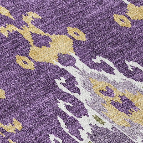 Homeroots 3' Creative Blush Pink And Ivory Ikat Washable Area Rug For Indoor Or Outdoor Spaces, Durable Design 5' X 8' Polyester 584729