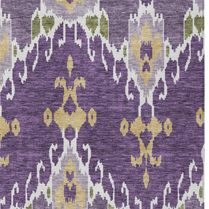 Homeroots 3' Creative Blush Pink And Ivory Ikat Washable Area Rug For Indoor Or Outdoor Spaces, Durable Design 9' X 12' Polyester 584732