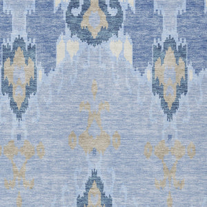 Homeroots 3' Creative Blush Pink And Ivory Ikat Washable Area Rug For Indoor Or Outdoor Spaces, Durable Design 3' X 5' Polyester 584734