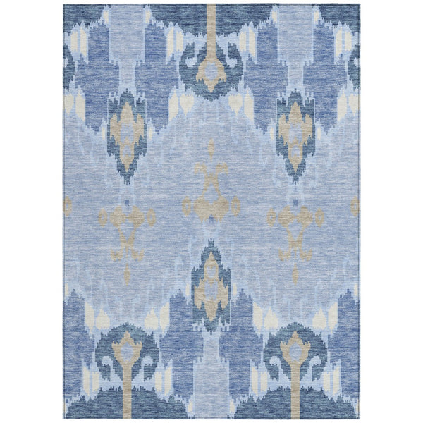 Homeroots 3' Creative Blush Pink And Ivory Ikat Washable Area Rug For Indoor Or Outdoor Spaces, Durable Design 8' X 10' Polyester 584737