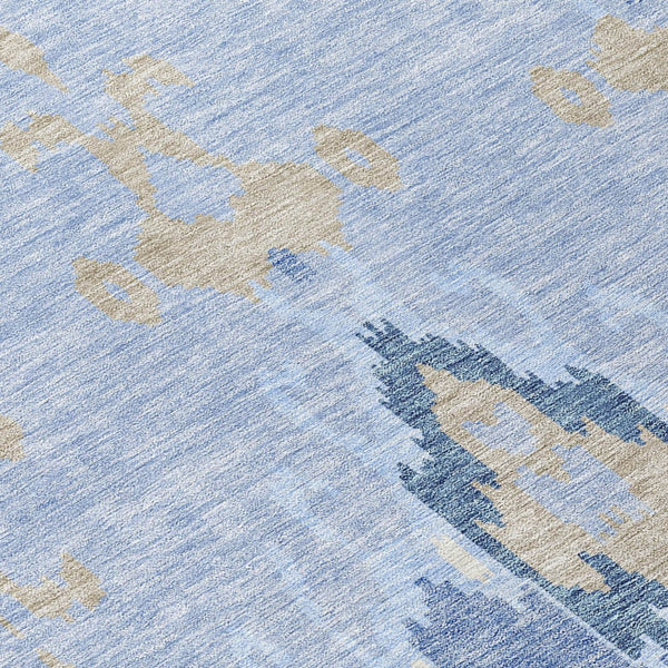 Homeroots 3' Creative Blush Pink And Ivory Ikat Washable Area Rug For Indoor Or Outdoor Spaces, Durable Design 8' X 10' Polyester 584737