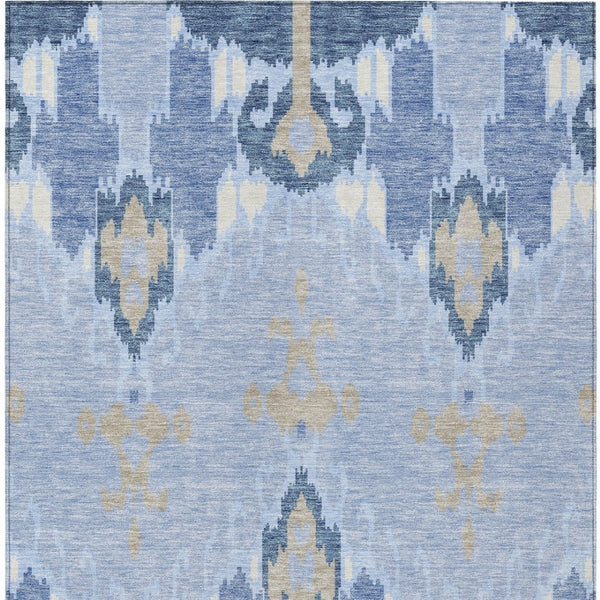 Homeroots 3' Creative Blush Pink And Ivory Ikat Washable Area Rug For Indoor Or Outdoor Spaces, Durable Design 9' X 12' Polyester 584738