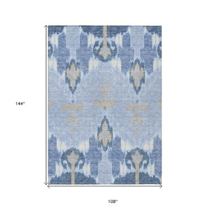 Homeroots 3' Creative Blush Pink And Ivory Ikat Washable Area Rug For Indoor Or Outdoor Spaces, Durable Design 9' X 12' Polyester 584738