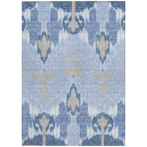 Homeroots 3' Creative Blush Pink And Ivory Ikat Washable Area Rug For Indoor Or Outdoor Spaces, Durable Design 10' X 14' Polyester 584739