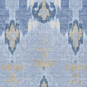 Homeroots 3' Creative Blush Pink And Ivory Ikat Washable Area Rug For Indoor Or Outdoor Spaces, Durable Design 10' X 14' Polyester 584739