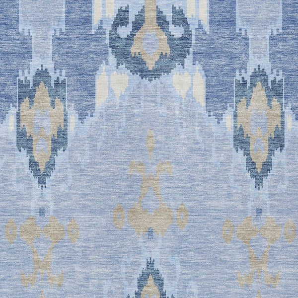 Homeroots 3' Creative Blush Pink And Ivory Ikat Washable Area Rug For Indoor Or Outdoor Spaces, Durable Design 10' X 14' Polyester 584739