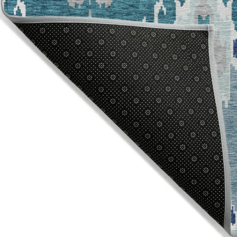 Homeroots 3' Creative Blush Pink And Ivory Ikat Washable Area Rug For Indoor Or Outdoor Spaces, Durable Design 3' X 5' Polyester 584740