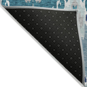 Homeroots 3' Creative Blush Pink And Ivory Ikat Washable Area Rug For Indoor Or Outdoor Spaces, Durable Design 5' X 8' Polyester 584741